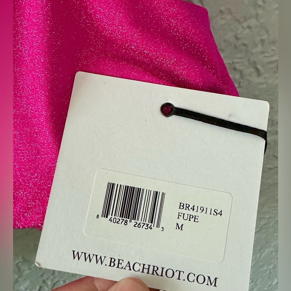 Beach Riot Hot Pink Ruffle Strap Bikini Top - Picture 4 of 6